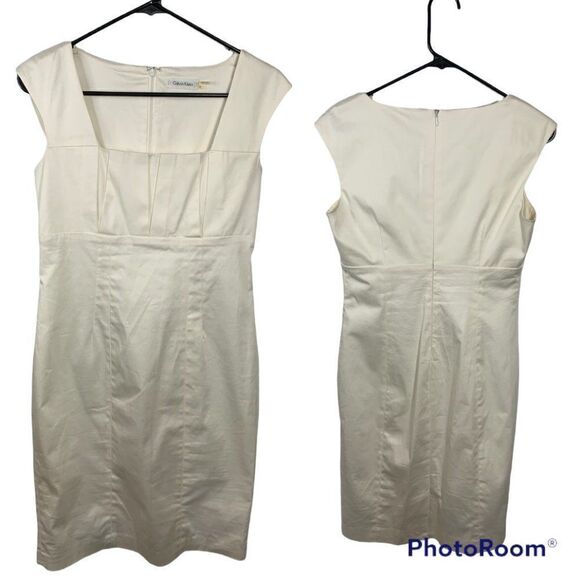 Calvin Klein Dresses & Skirts - Calvin Klein Capped Sleeve White Midi Dress